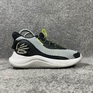 Under Armour GS Curry 3Z7 Youth 3.5Y Black Gray Basketball Shoes Used